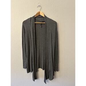 Tiffany & Grey Women's Cardigan Gray XL Light Open Sweater Made in USA